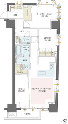 クリオ川崎セントラルマークス 間取り E1タイプ