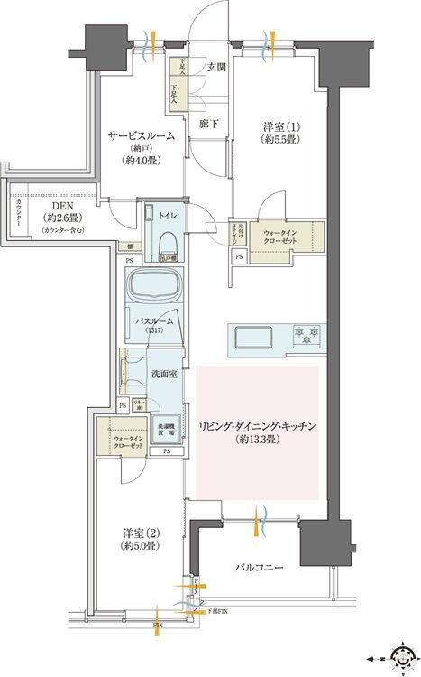 クリオ川崎セントラルマークス 間取り Cタイプ セレクトプラン［無償］