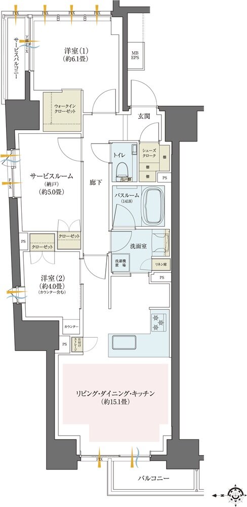 クリオ川崎セントラルマークス 間取り A1タイプ