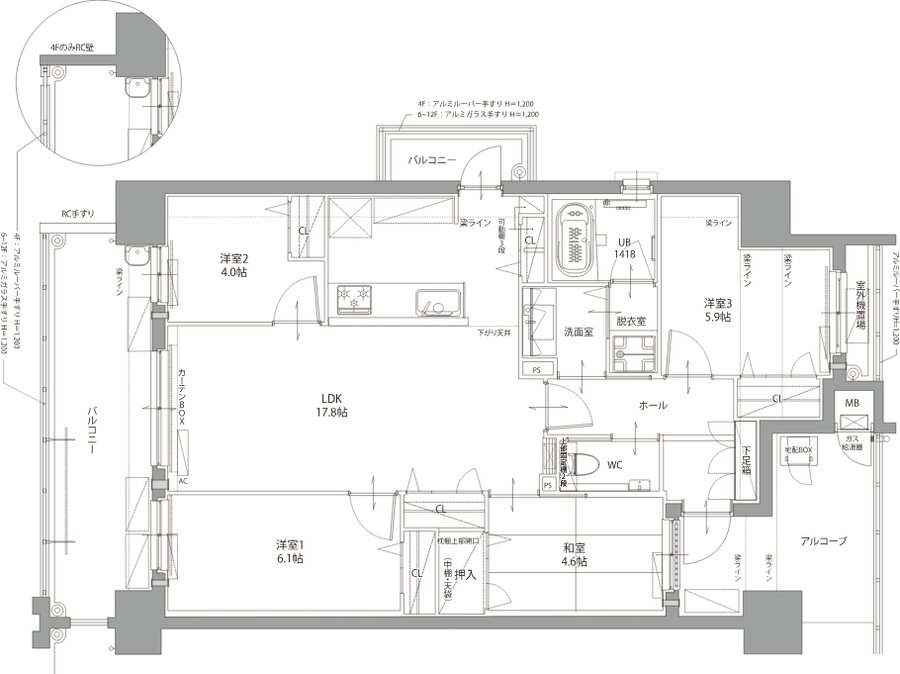 リヴィエール南小倉駅前パークシティ 間取り A TYPE