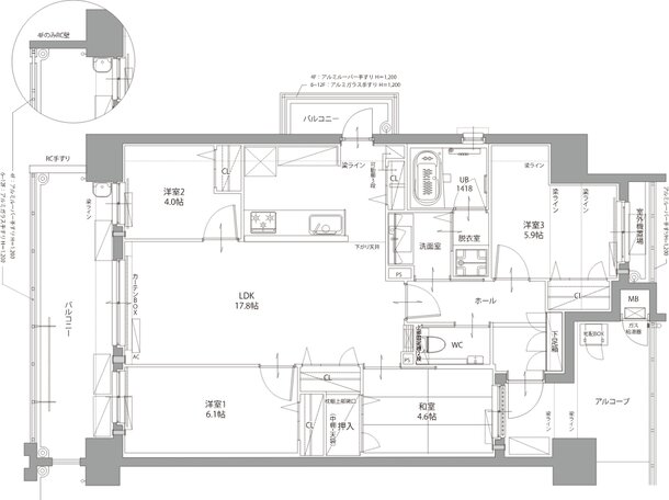 リヴィエール南小倉駅前パークシティ 間取り A TYPE