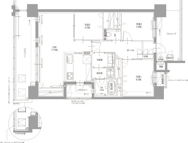 リヴィエール南小倉駅前パークシティ 間取り D TYPE