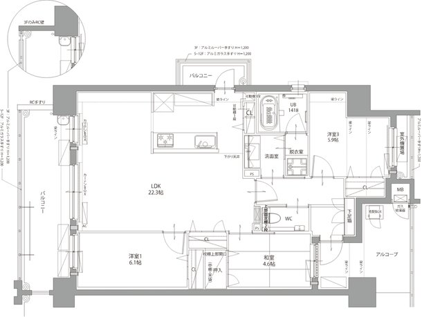 リヴィエール南小倉駅前パークシティ 間取り Aα TYPE
