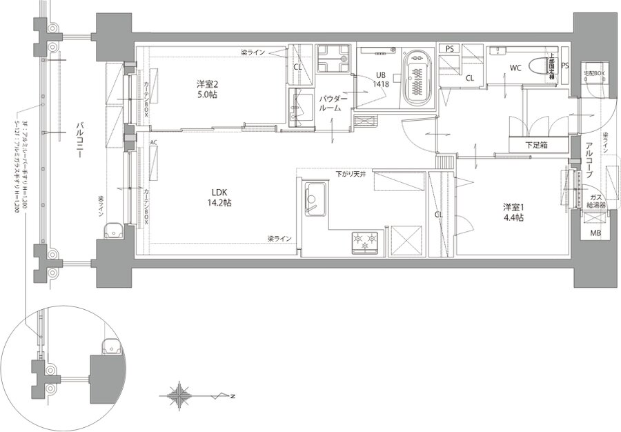 リヴィエール南小倉駅前パークシティ 間取り Cα TYPE