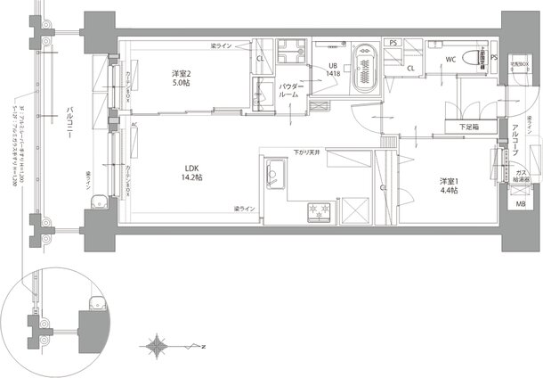 リヴィエール南小倉駅前パークシティ 間取り Cα TYPE