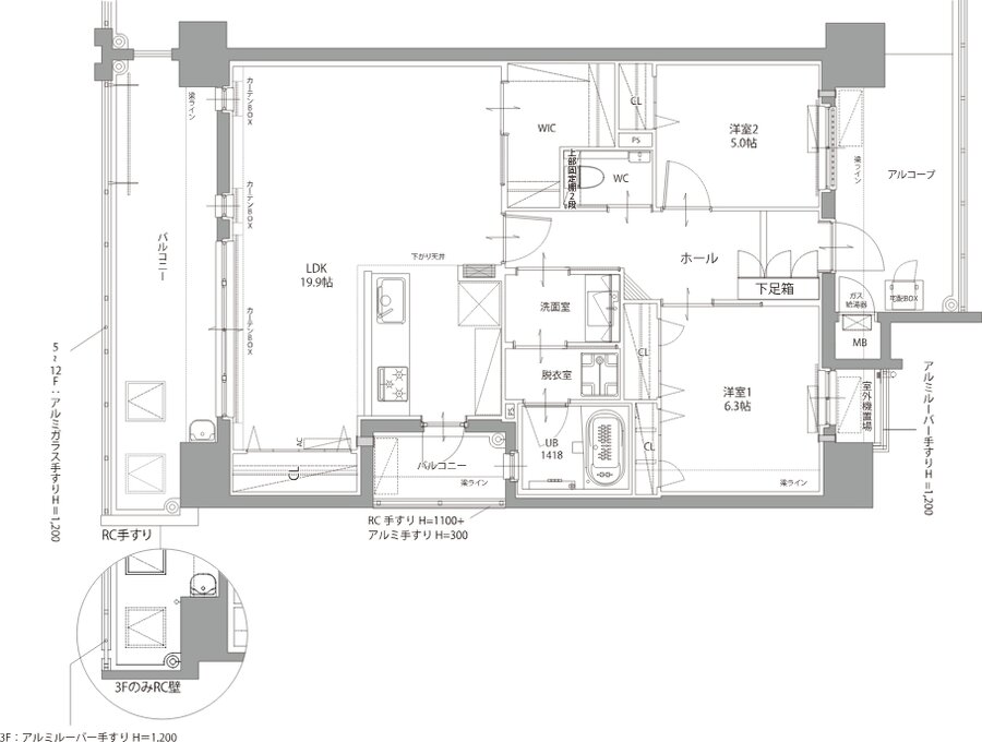 リヴィエール南小倉駅前パークシティ 間取り Dα TYPE