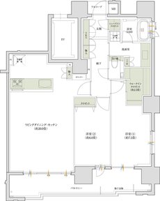 デュオヒルズ上通町 間取り Fタイプ（第1期3次以降）