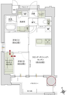 デュオヒルズ上通町 間取り A2タイプ