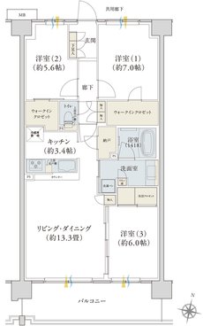 パークナード自治医大 祗園 間取り C type