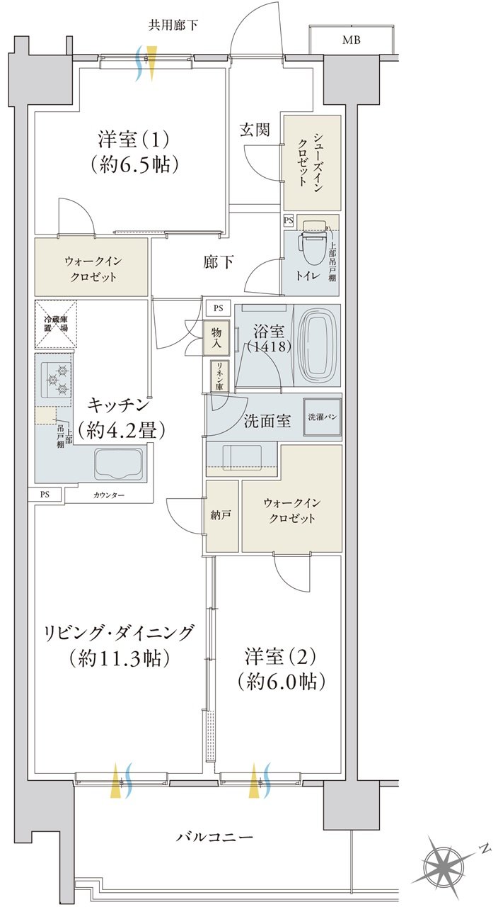 パークナード自治医大 祗園 間取り H type