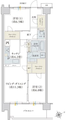パークナード自治医大 祗園 間取り H type