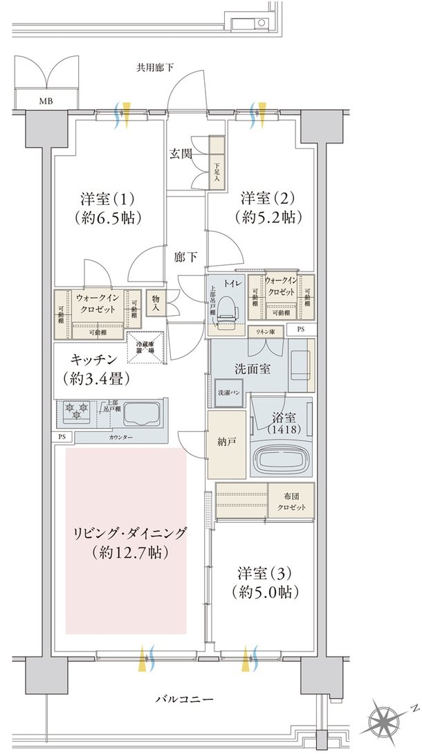 パークナード自治医大 祗園 間取り I type