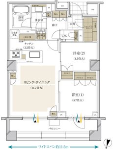 ブランズ西小山 間取り E type （1・2階）