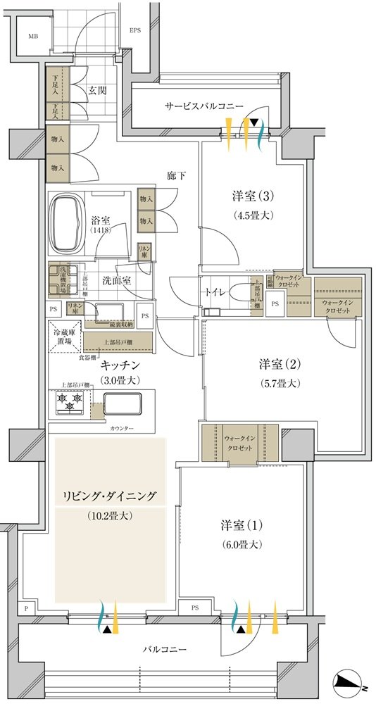 ブランズ西小山 間取り H type