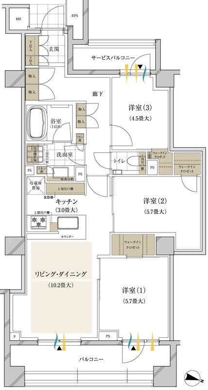 ブランズ西小山 間取り H type