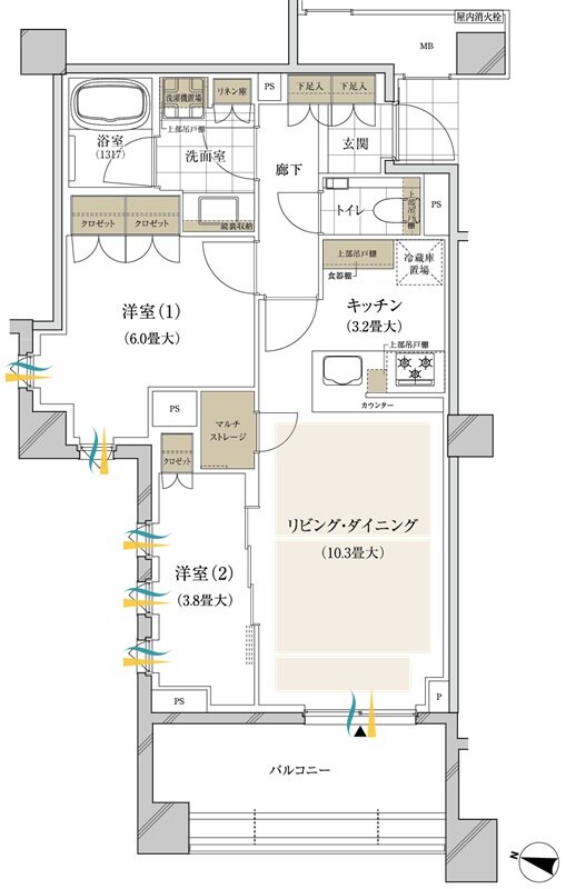ブランズ西小山 間取り K type