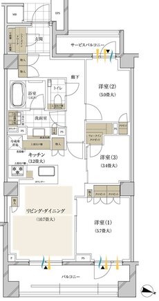 ブランズ西小山 間取り B type （1階）