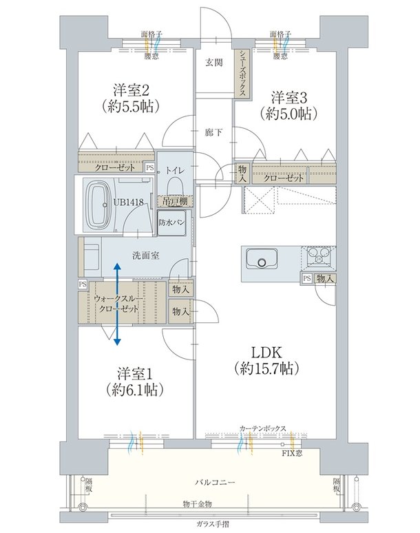 オーヴィジョン岩国麻里布 間取り B TYPE
