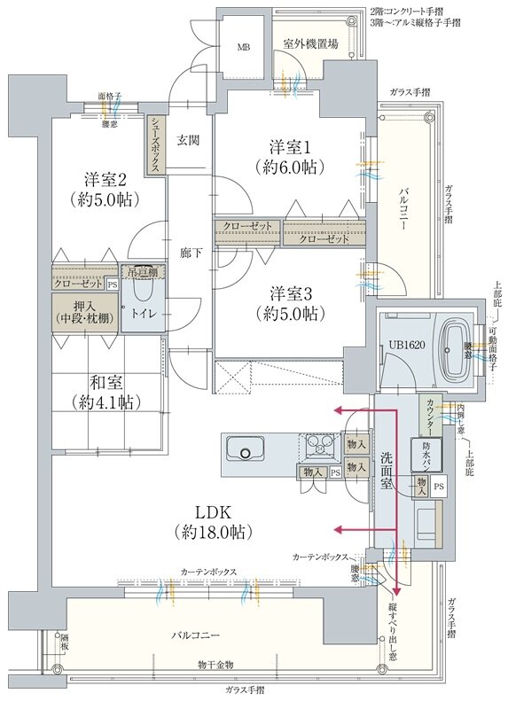 オーヴィジョン岩国麻里布 間取り F TYPE