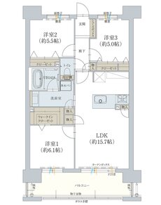 オーヴィジョン岩国麻里布 間取り B TYPE（メニュープラン）