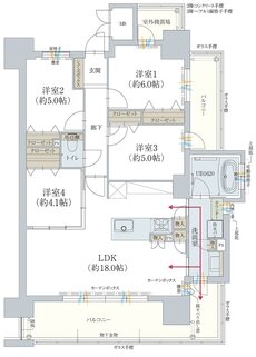 オーヴィジョン岩国麻里布 間取り F TYPE（メニュープラン）