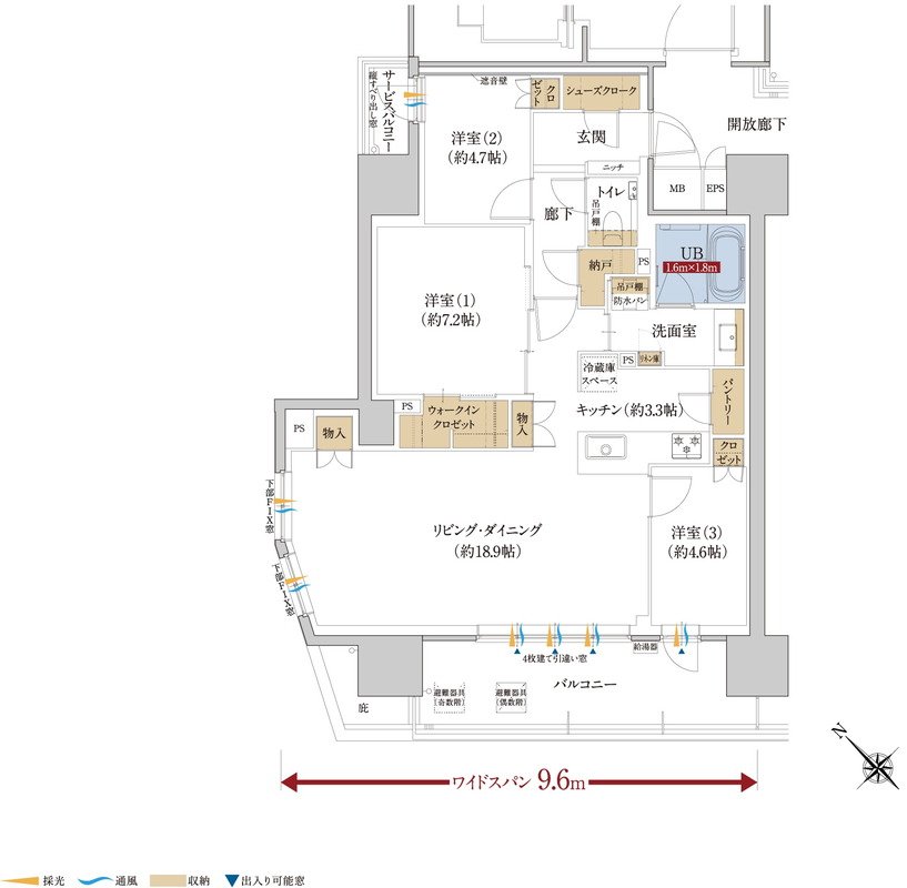 グラディス鷹匠タワー 間取り Aタイプ