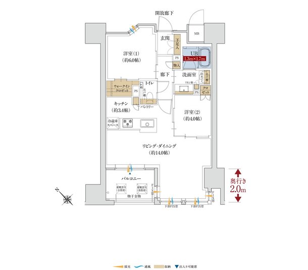 グラディス鷹匠タワー 間取り Cタイプ