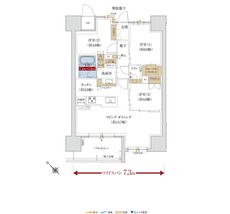 グラディス鷹匠タワー 間取り Bタイプ