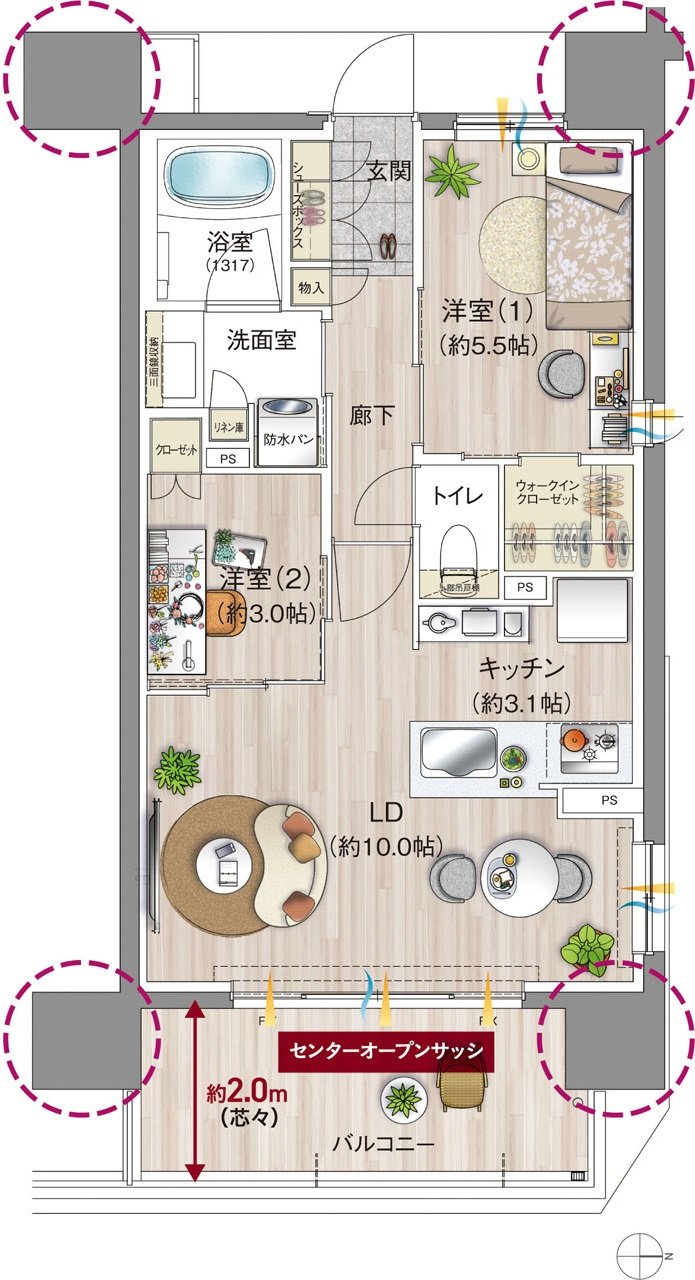 レーベン名古屋 MARK EAST 間取り A type