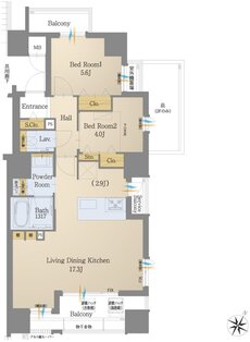 モントーレ六本松 ザ・マーク 間取り A TYPE（MENU PLAN2）