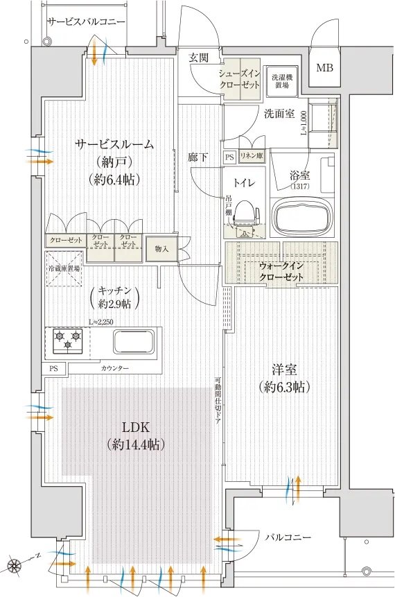 クレアホームズ三国ヶ丘駅前 間取り Cタイプ
