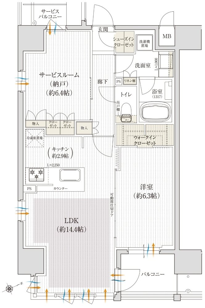 クレアホームズ三国ヶ丘駅前 間取り Cタイプ