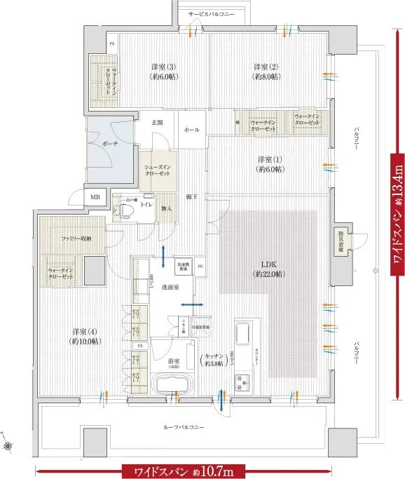 クレアホームズ三国ヶ丘駅前 間取り Hタイプ