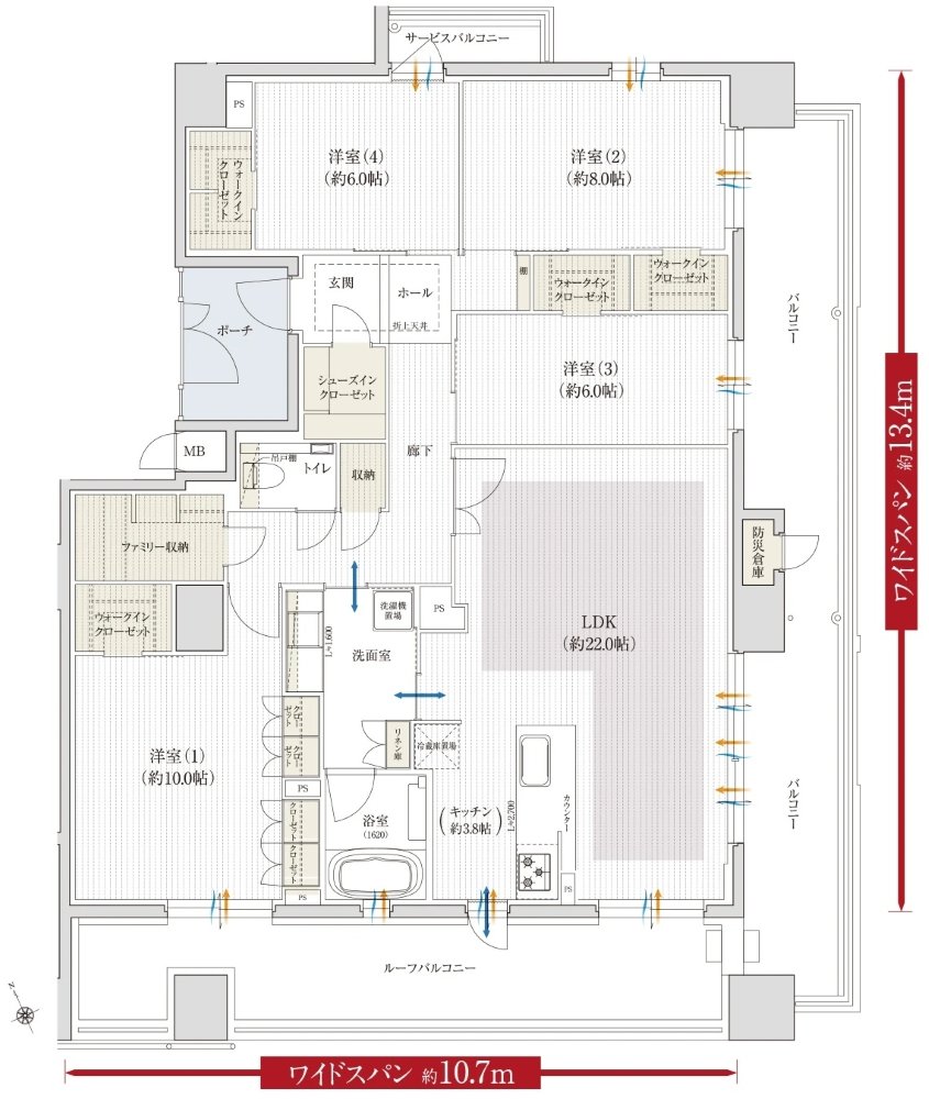 クレアホームズ三国ヶ丘駅前 間取り Hタイプ