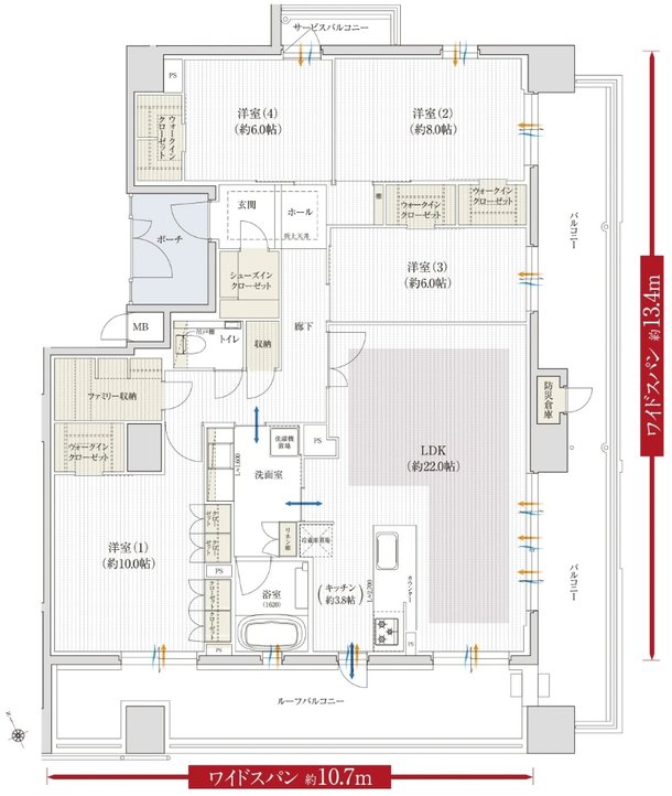 クレアホームズ三国ヶ丘駅前 間取り Hタイプ