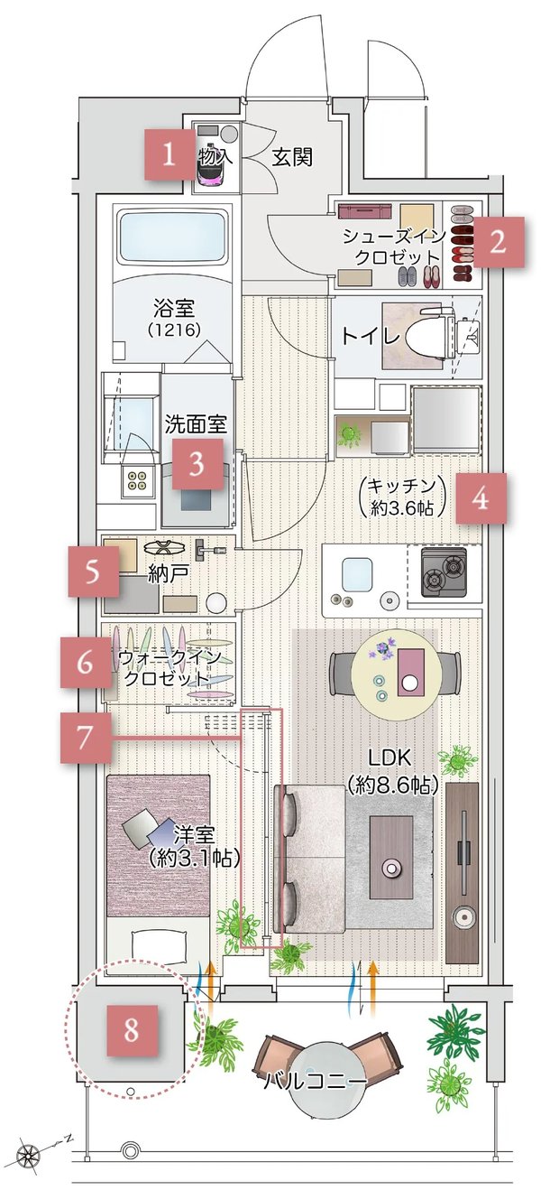 クレアホームズ三国ヶ丘駅前 間取り D type