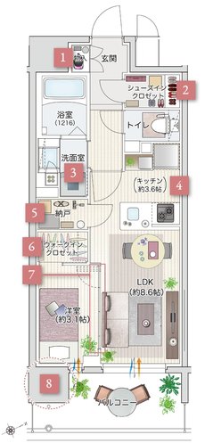 クレアホームズ三国ヶ丘駅前 間取り D type