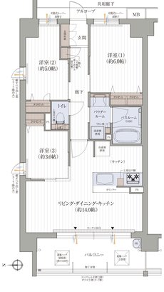 プレサンス ロジェ 向日町 間取り Aタイプ