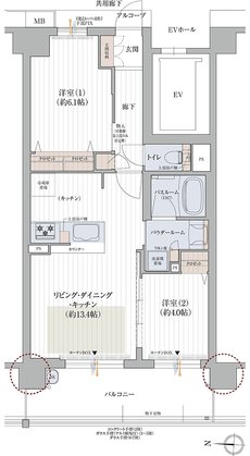 プレサンス ロジェ 向日町 間取り Bタイプ