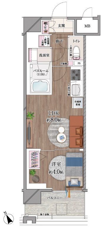 プレシャス川崎ブリシアコート 間取り Bタイプ