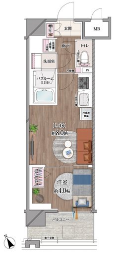 プレシャス川崎ブリシアコート 間取り Bタイプ