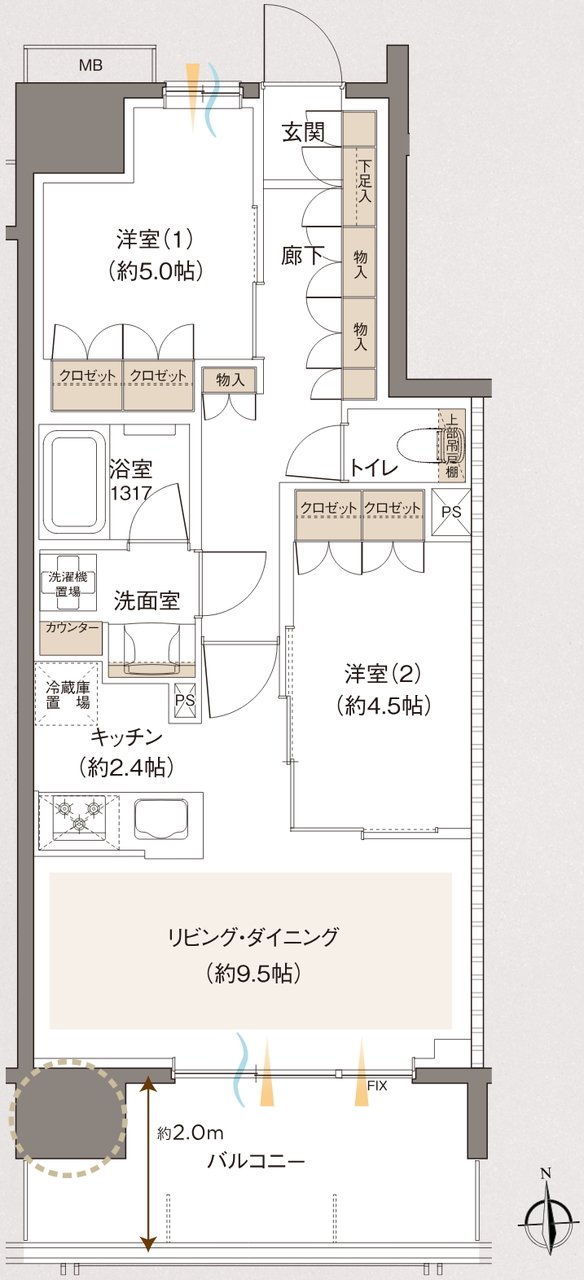 レーベン草加 CROWNEL 間取り B type