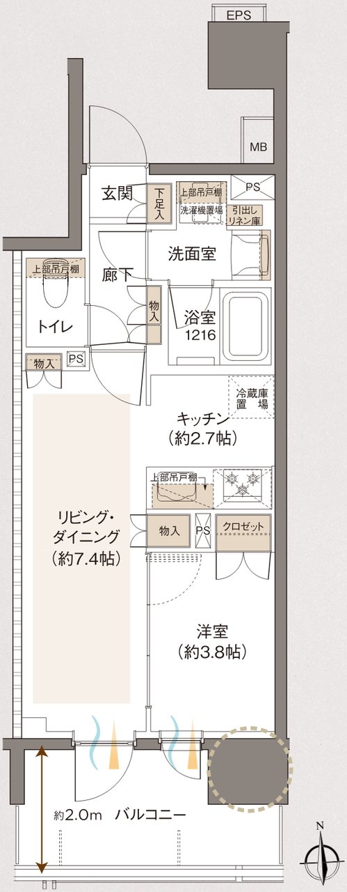 レーベン草加 CROWNEL 間取り C type
