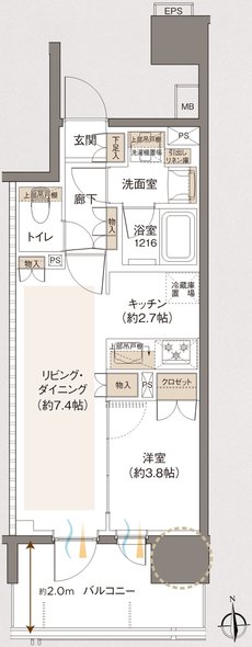 レーベン草加 CROWNEL 間取り C type