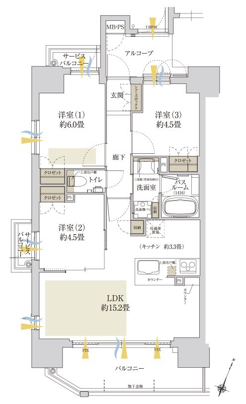 ワコーレ御影中町一丁目 間取り A2 type
