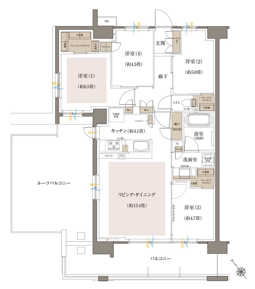 Brillia(ブリリア) 八王子 River Terrace 間取り B4r Type