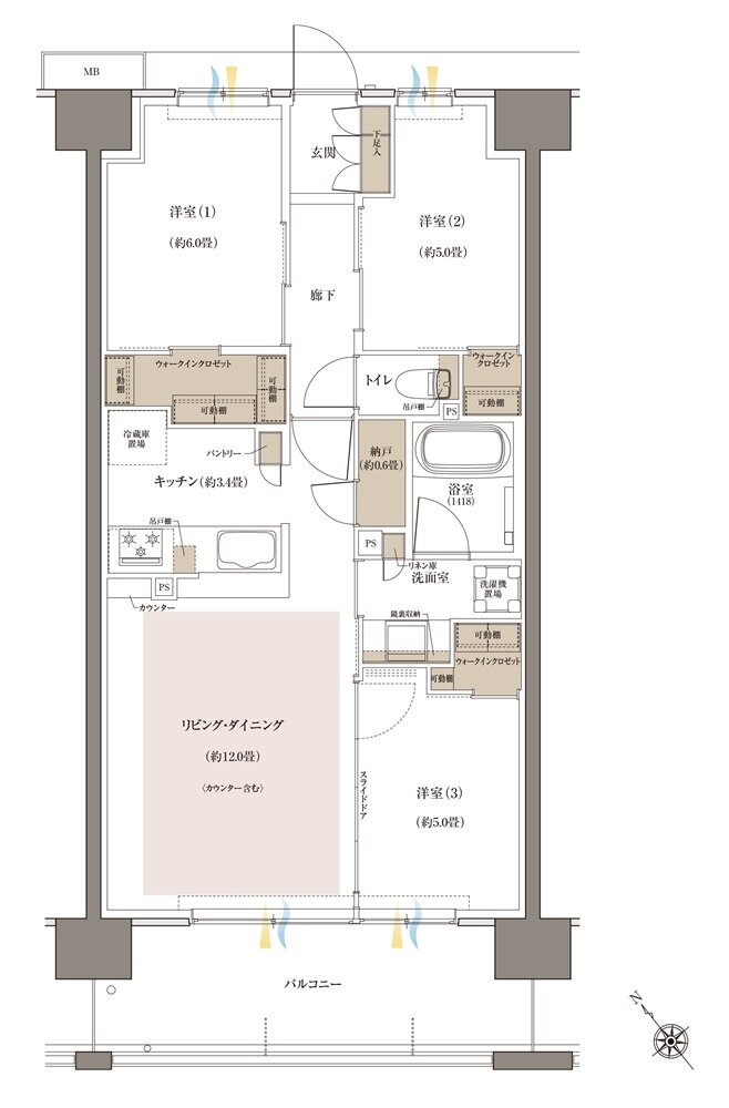 Brillia(ブリリア) 八王子 River Terrace 間取り B4 Type