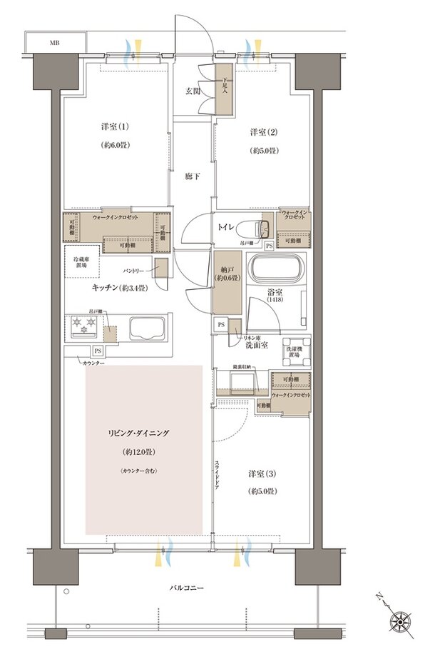 Brillia(ブリリア) 八王子 River Terrace 間取り B4 Type