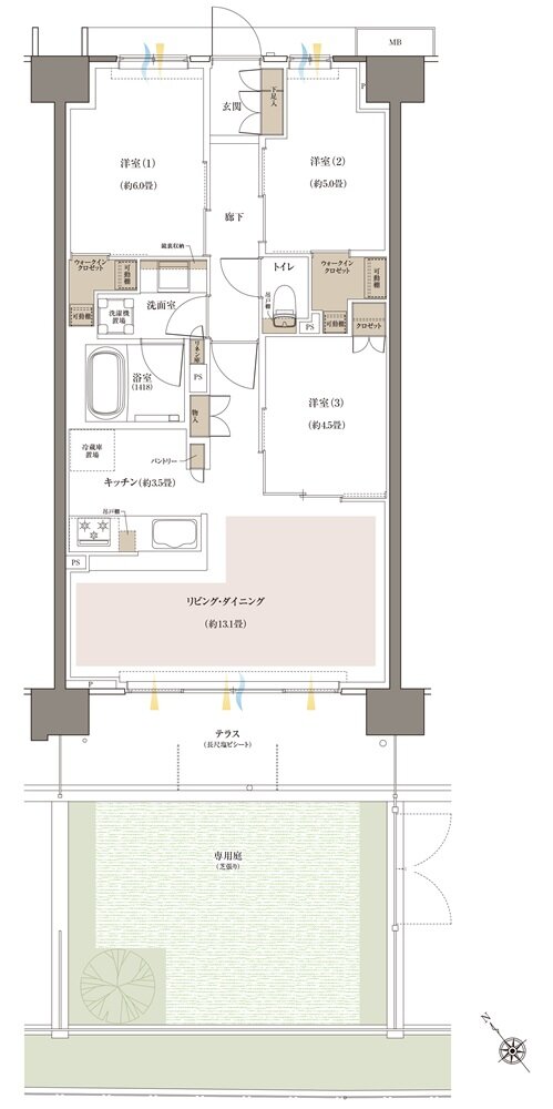 Brillia(ブリリア) 八王子 River Terrace 間取り C1g Type