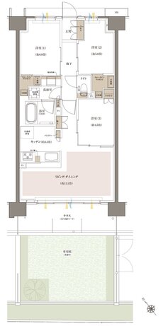 Brillia(ブリリア) 八王子 River Terrace 間取り C1g Type